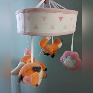 Baby girl mobile fox woodland animals